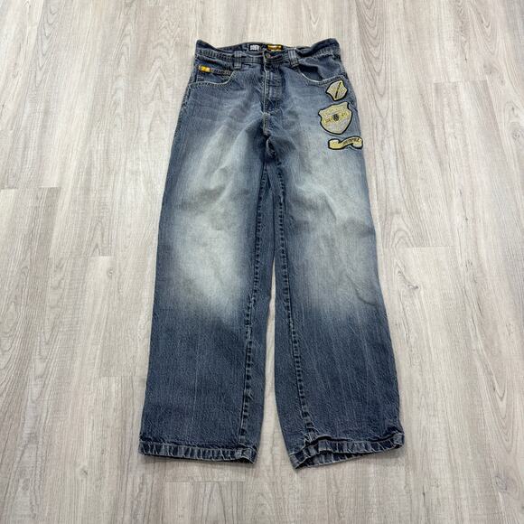 Vintage Southpole Jeans Men 32 (32x31) Blue 9" Leg Opening Baggy Embroidered Y2K